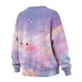 thumbnail image 5 of SCRAWLGOD Axolotl Sky Print Violet Womens Sweatshirts Polyester Crewneck Tops Long Sleeve Loose Fit Lightweight Fall Winter Drop Shoulder Casual Pullover with Pockets, L, 5 of 7