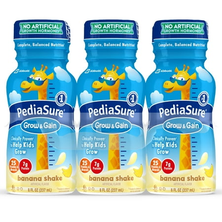 - PediaSure Grow & Gain Nutrition Shake For Kids, Banana, 8 fl oz (Pack of 6)