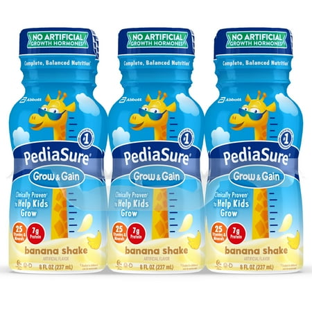 PediaSure Grow & Gain Kids’ Nutritional Shake, with Protein, DHA, and Vitamins & Minerals, Banana, 8 fl oz, (Best Foods For Kids To Gain Weight)