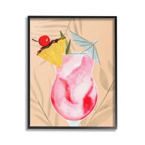 Stupell Industries Fruity Cocktail Drink Food & Beverage Painting Black Framed Art Print Wall Art, 16 x 20