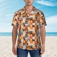 thumbnail image 2 of Balery Cat Paws Camisas hawaianas de manga corta para hombre, camisas playeras de corte holgado, camisas de vacaciones con botones,Small, 2 of 7
