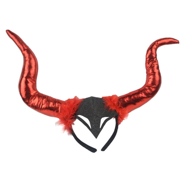 Diadema con para el pelo, exposición de de oscuridad del , diadema de cuerno de buey rojo Hugo Sombreros de cuernos de buey del diablo