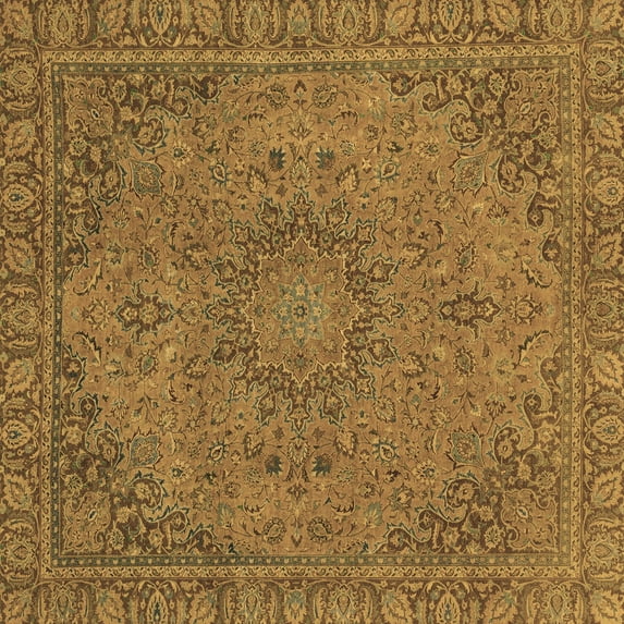 Ahgly Company Indoor Square Abstract Brown Modern Area Rugs, 7' Square