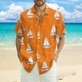 thumbnail image 2 of Yiaimeir Men's Short Sleeve Tropical Leaf Print Button-Down Shirt Casual Hawaiian Beachwear for Summer Parties，Size M-3XL, 2 of 5