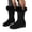 Black, variant on Women's Slip on Knee High Boots, Plus Size Warm Fleece Lined Side Zipper Round Toe Winter Boots with Breathable Upper and Non Slip Sole, Cozy Footwear for Cold Weather Daily Wear