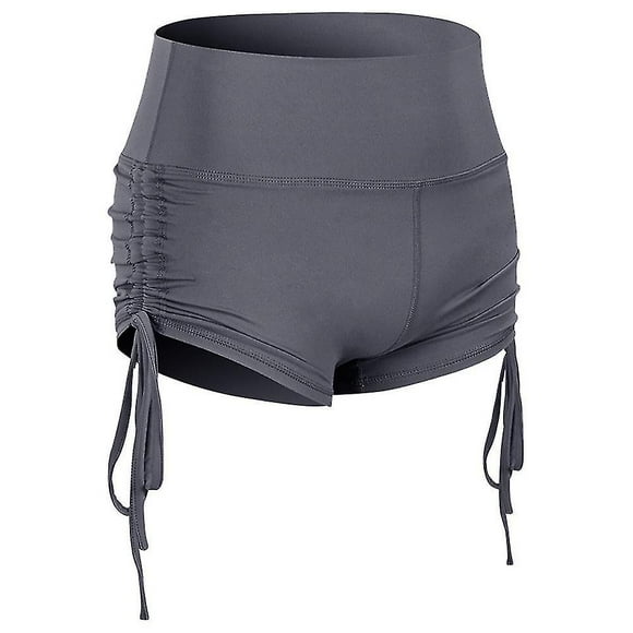 Women Yoga Shorts Pants Leggings Side Drawstring Sports Joggers