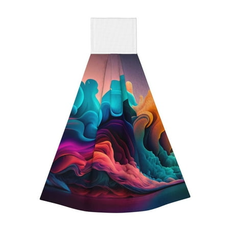 

Lukts Colorful Surreal Landscape for Coral Fleece Velcro Towel Suitable for Bathroom Kitchen Hanging Absorbent Towel Household Items