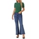 thumbnail image 2 of INSPIRAR CHIC Blusa de Mujer Vintage con Cuello Peter Pan y Mangas Cortas con Contraste Verde, 2 of 6
