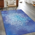 thumbnail image 3 of 3'x5' Area Rugs, Boho Flowers Indoor Outdoor Area Rug for Living Room Bedroom, Blue Floral Bohemian Vintage Country Washable Bathroom Rugs Kitchen Floor Carpet Mats Home Decor Aesthetic, 3 of 8