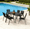 black, variant on Segmart 7-Piece Patio Dining Set Clearance, Outdoor Furniture Set With Table and Six chairs, All-Weather Outdoor Conversation Set, Porch,gardens, swimming, balconies,brown