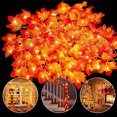 thumbnail image 2 of 2 Pack Thanksgiving Halloween Decorations Lighted maple leaf Total 20 Ft 40 LEDs, 2 of 6