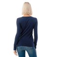 thumbnail image 2 of Simply Fashion Basic V Neck Long Sleeve T-Shirts - Stretch Cotton SpandexNAVY,SMALL, 2 of 5