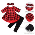 thumbnail image 2 of Fioukiay Conjunto De Ropa De 3 Piezas Para Bebés Y Niñas, Trajes De Navidad, Ropa De Boutique, Vestido De Túnica A Cuadros De Búfalo, Parte Superior, Polainas, Pantalones, Diadema, Conjunto De Ropa De, 2 of 5