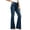 Dark Blue 08, variant on Karymi Shorts for Women High Waist Multi Button Flare Jeans, Button Fly Belt Loops Full Length Bootcut Denim Trousers, Square Patch Front Pockets Pants for Women