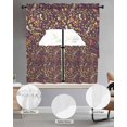thumbnail image 2 of Botanical Birds Swag Kitchen Curtains Sets for Windows 24 Inch Length, Art Abstract Leaves Purple Short Window Curtain Panels Swags Valances and Tiers 3 Piece Set for Cafe/Dining Room, 2 of 5