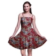 thumbnail image 1 of Bimba Haut à Taille Smockée Imprimé Floral pour Femmes Robe de Soleil Mini à Bretelles spaghetti-TP, 1 of 5