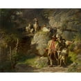 thumbnail image 3 of Josef Anton Braith 18x15 Black Modern Framed Museum Art Print Titled - Shepherd with Flock of Goats (1864), 3 of 5