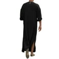 thumbnail image 3 of Mens Arab Muslim Long Robe Clothes Casual Middle East Islamic Thobe Kaftan Robes, 3 of 3