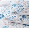thumbnail image 5 of Lush Decor Oceana Watercolor Sea Life Quilt 5 Piece Set King/ Cal King Blue - Coastal Bedding Set - White Quilt With Throw Pillows - Beach Decor, 5 of 9