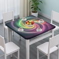 thumbnail image 3 of Colorful Tie Dye Spiral Galaxy Pattern Square Fitted Tablecloth with Elastic Edge,Square Table Cover,Washable Elastic Table Cover for Home Kitchen Party Decor 36"x36", 3 of 6