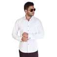 thumbnail image 3 of AZAR MAN Slim Fit Lay Down White French Cuff Tuxedo Dress Shirt Combo, 3 of 7