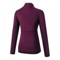 thumbnail image 5 of Women Zipper Long Sleeve Sports Fitness Yoga Training Quick-Drying Clothes T-Shirt Sweater Tops, 5 of 8