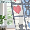 thumbnail image 4 of Yayeee Window Curtains Light Filtering 63"x52" Grommet Panel Pair Home Living Room Decor, Black Cats and Hearts, 4 of 7