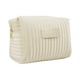 thumbnail image 2 of Neceser de terciopelo a rayas bordadas | Organizador de maquillaje impermeable | Neceser de viaje | Bolsa de almacenamiento beige de 22,8 x 16,9 x 15 cm, 2 of 6
