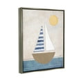 thumbnail image 3 of Stupell Industries Geometric Sailboat Striped Ocean Water Graphic Art Luster Gray Floating Framed Canvas Print Wall Art, Design by Katie Doucette, 3 of 6
