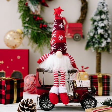 

ALLOET Christmas Faceless Doll Cute Doll Elf Gnome Xmas Home Decor Gifts ( Long Red)