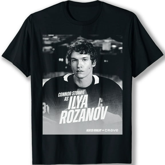 Connor Storrie Ilya Rozanov Heated Rivalry Vintage Graphic T-Shirt in Black and White