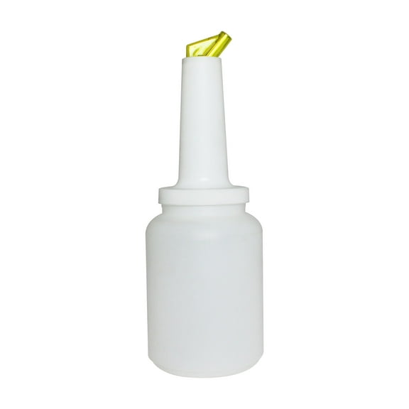 Excellante 2-piece, 2 quart store and pour-white with yellow cap, comes in each