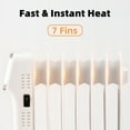 thumbnail image 2 of VINGLI Oil Filled Radiator Heater w/Remote & APP Control, 1500W Portable Space Heater with Adjustable Thermostat, 24H Timer, Tip-Over & Overheat Protection for Indoor Use,  Bedroom Office, White, 2 of 7