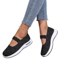 thumbnail image 2 of UDAUDU Orthopedic Dress Shoes for Women Arch Support Nurse Shoes Breathable Slip on Non Slip Work Shoes Knitted Mesh Stretch Comfort 2026 Orthopedic Shoes Black 7 Wide, 2 of 7