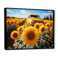 thumbnail image 2 of Designart "Sunflowers landscape Vibrant Yellow I" Floral Floater Framed Canvas Wall Art, 2 of 7