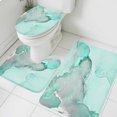 thumbnail image 3 of Aqua Marble Bath Mat 3 Piece Bathroom Rug Set, Modern Abstract Waves Silvery Farmhouse Non Slip Bath Rug Contour Mat and Toilet Lid Cover, Absorbent Shower Mats Soft Bath Rugs and Mats Sets, 3 of 8