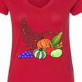 thumbnail image 4 of Inktastic Thanksgiving Cornucopia Word Art Women's V-Neck T-Shirt, 4 of 5