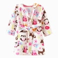 thumbnail image 4 of TOWED22 Boys Girls Robe Kids Flannel Hooded Bathrobe Sleepwear Pajamas Toddler Soft Plush Robes for Girls(Light Pink,6-7 Y), 4 of 4