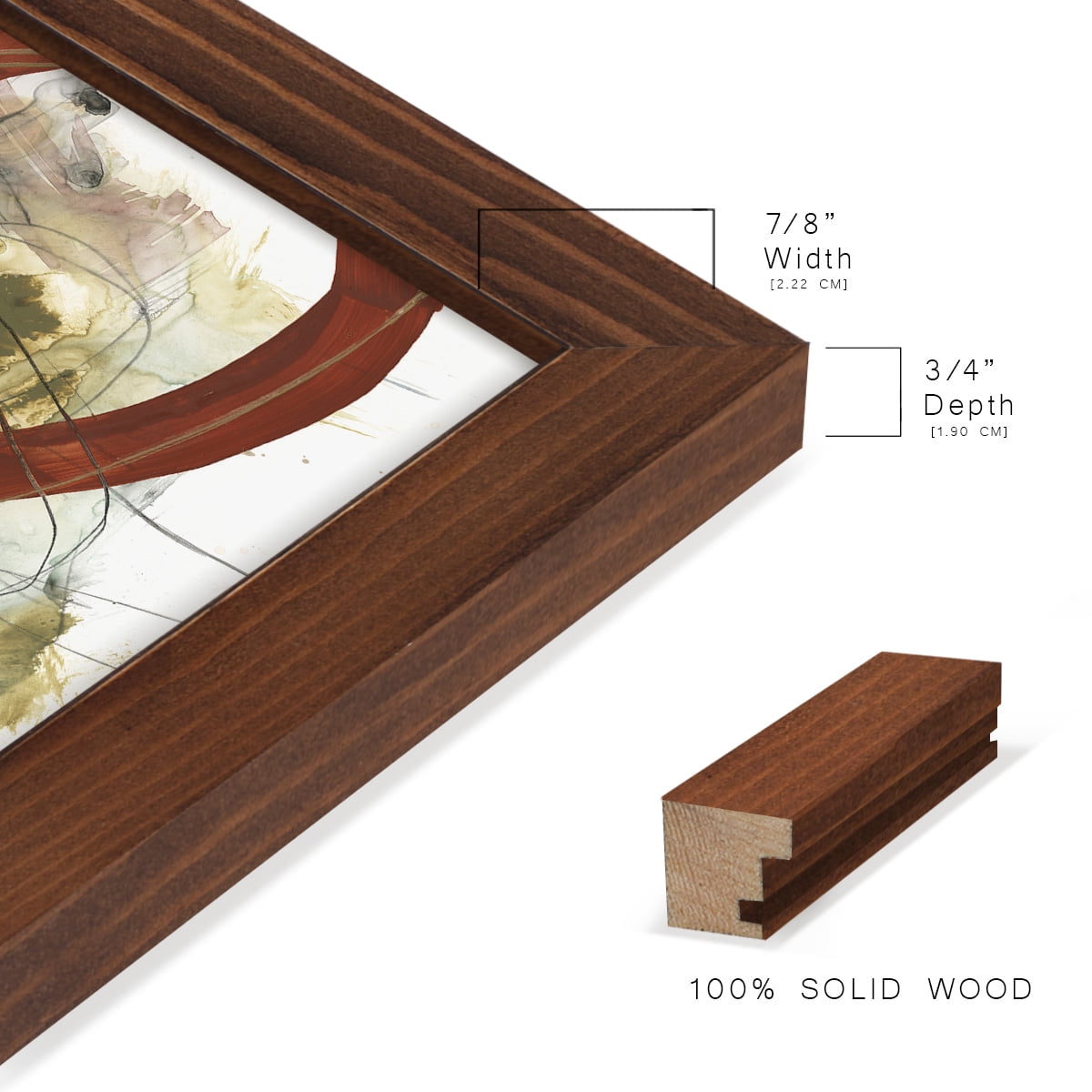 Rusted Loops II - Framed Print w/glass - Chestnut