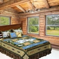 thumbnail image 2 of Rock Creek Fishing Quilt, Hand cut and Appliqued cotton fabric motifs., 2 of 7