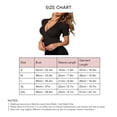thumbnail image 3 of Women Knitted Slim Fit T Shirt Fashionable Elegant V Neck Short Sleeve Top for Daily Office Shopping Black XL, 3 of 3