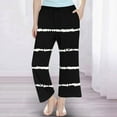 thumbnail image 5 of LIaqionyy Girls Striped Pants Workout Yoga Pant Casual Kids Elastic Waist Lightweight Wide Leg Trousers with Pockets, 5 of 7