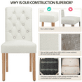 thumbnail image 6 of Alden Design Tufted Upholstered High Back Parson Dining Chair, Set of 2, Beige, 6 of 10
