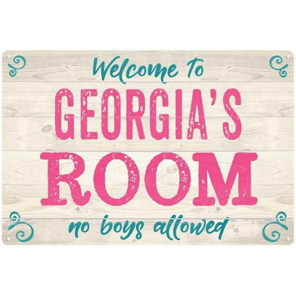 GEORGIA'S Room Kids Bedroom Sign 8x12 Metal Sign 208120089242
