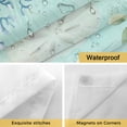 thumbnail image 4 of No Hook Shower Curtains with Snap-in Liner Set, Teal Beach Coastal Waterproof Hotel Style Bathroom Shower Curtain, Summer Nautical Coral Shell Botanical Breathable Mesh Top Bath Curtains 36''x72'', 4 of 9
