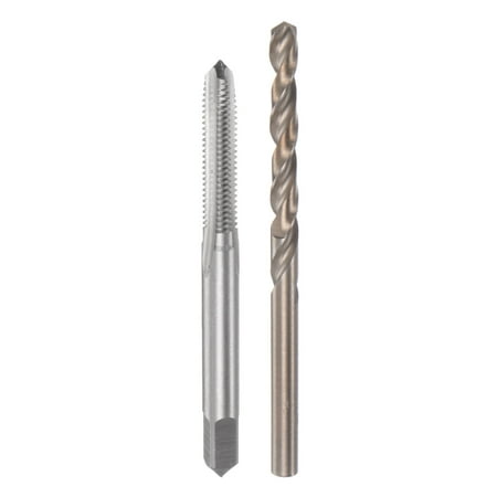 

Uxcell 12# 28 UNF 2B Straight Flute Thread Tap 4.6mm Drill Bit Set High Speed Steel