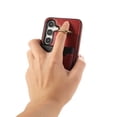 thumbnail image 4 of Wallet Back Case for Samsung Galaxy A14 5G with Wrist Strap, Stylish Magnetic Card Holder Finger Ring Kickstand PU Leather Lanyard Shockproof Slim Phone Case for Samsung Galaxy A14 5G, Red, 4 of 7