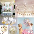 thumbnail image 5 of Globos de confeti dorados, globos de fiesta de látex transparente de 12 pulgadas con puntos de confeti de lámina dorada para decoraciones de cumpleaños, bodas o fiestas (15 unidades), 5 of 5
