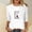 Beige, variant on HCYSFG Women Casual Shirt 3/4 Sleeve Crew Neck Mahjong Graphic Print Slim Fit Daily Wear Summer Breathable Soft Tee Comfort Unique Classic Top