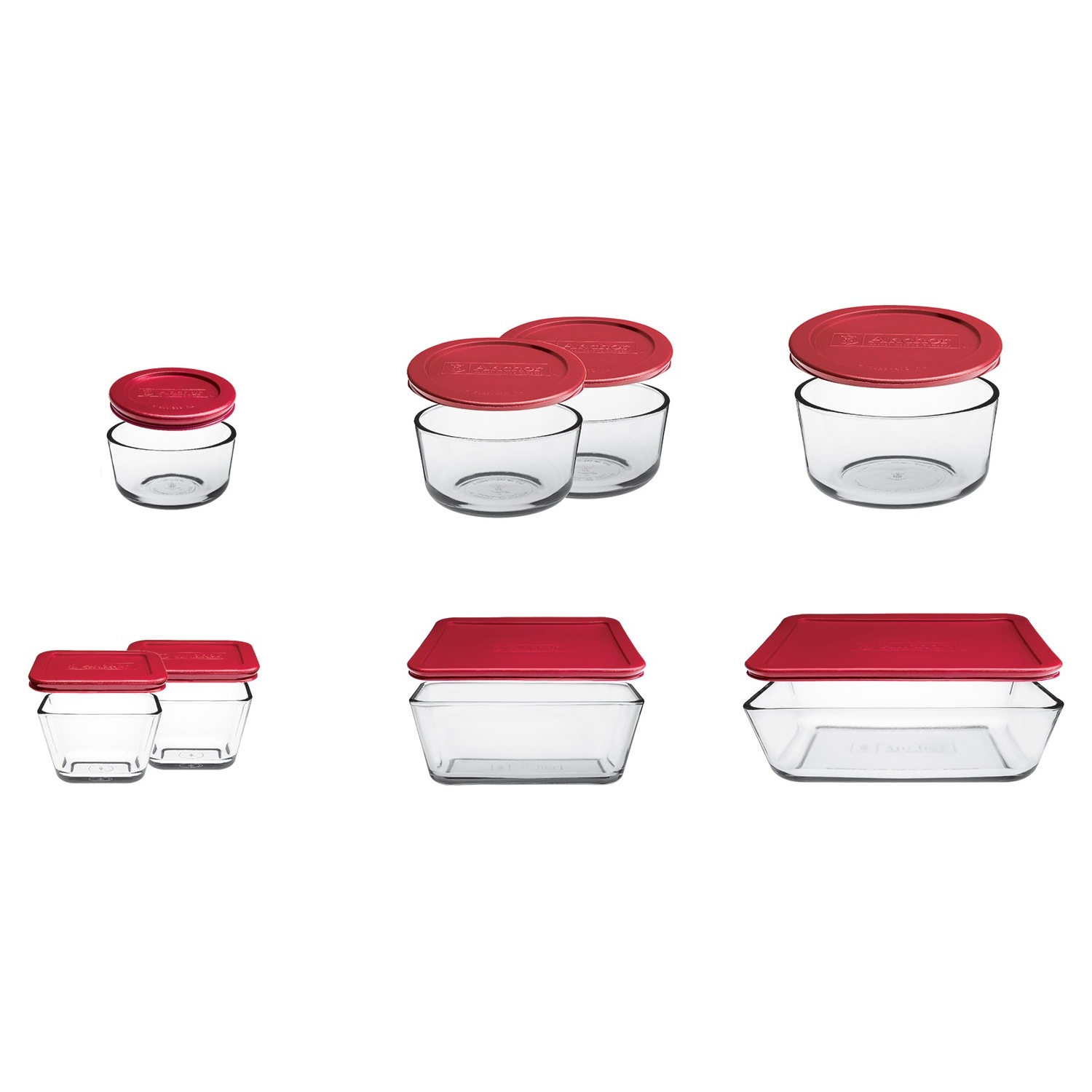 Anchor Hocking 16-Piece Kitchen Food Storage Set with Red Lids - image 2 of 2